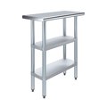 Amgood 14x30 Prep Table with Stainless Steel Top and 2 Shelves AMG WT-1430-2SH